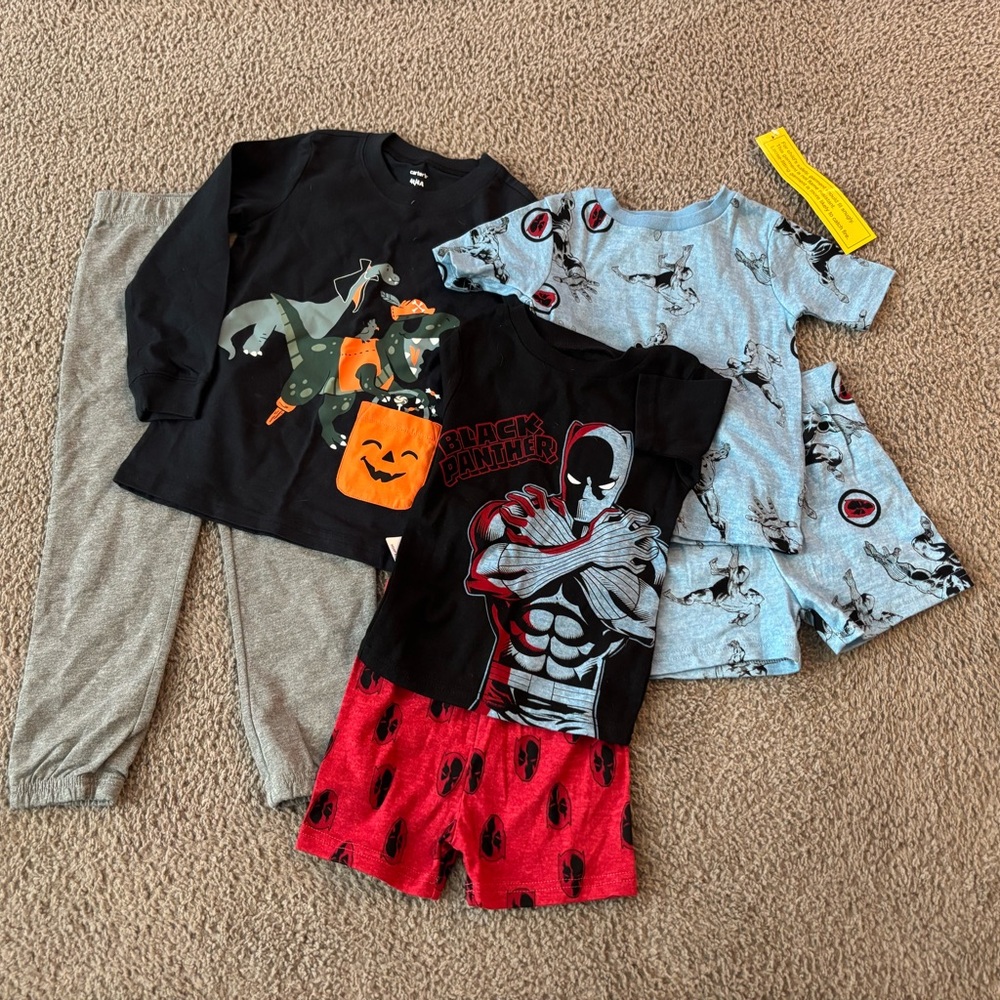 Marvel Kids Pajama Set - Black, Red, Gray, Blue